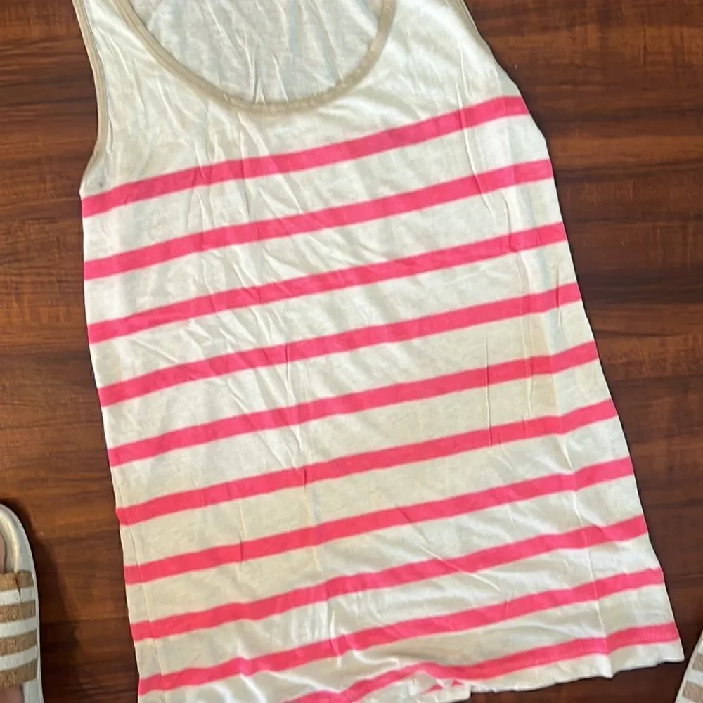 J. Crew Womens Tank - Pink Striped Thin Summer Tank - Size Small